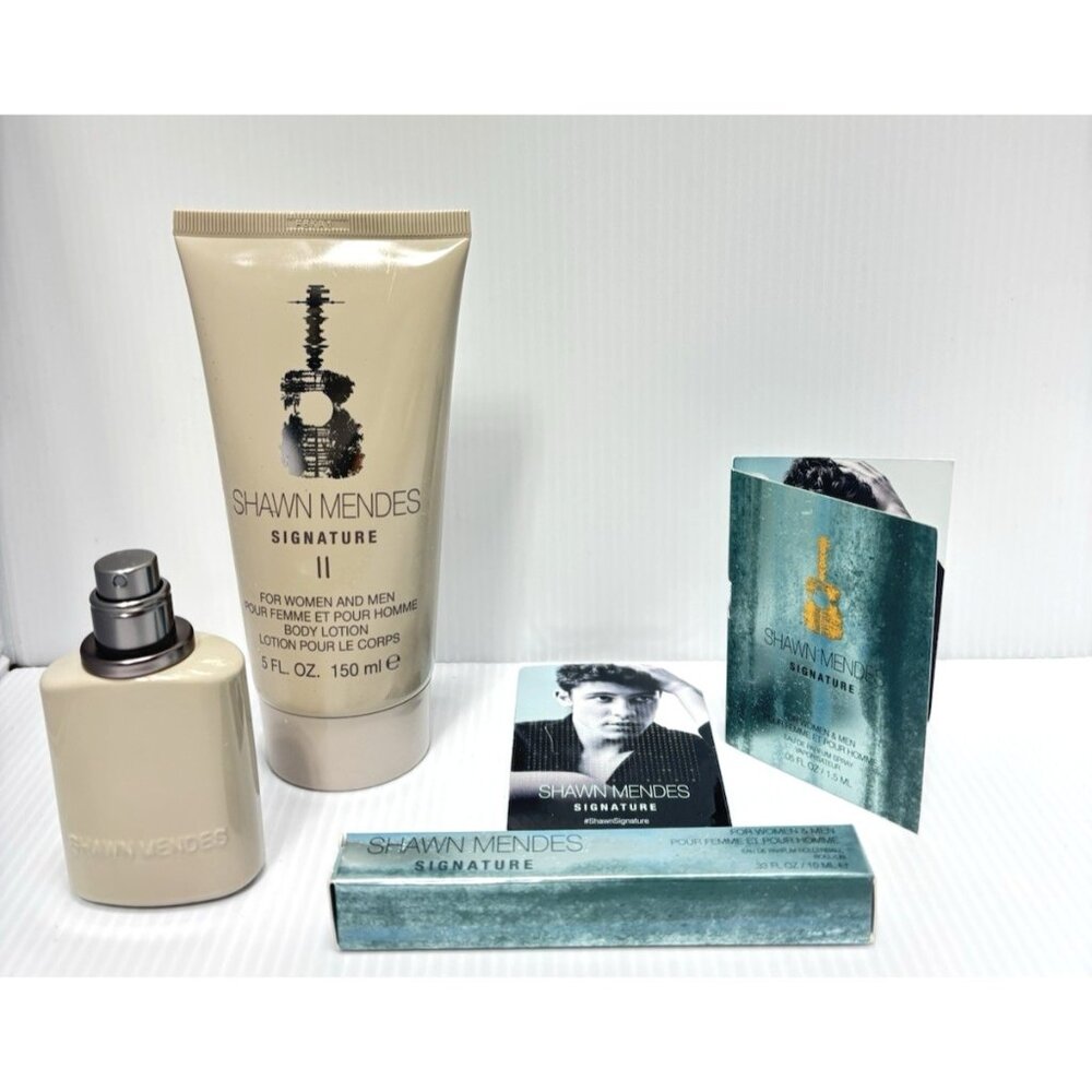 Shawn Mendes Signature & Signature II Eau De Parfum Lot with Lotion,Tattoo NEW